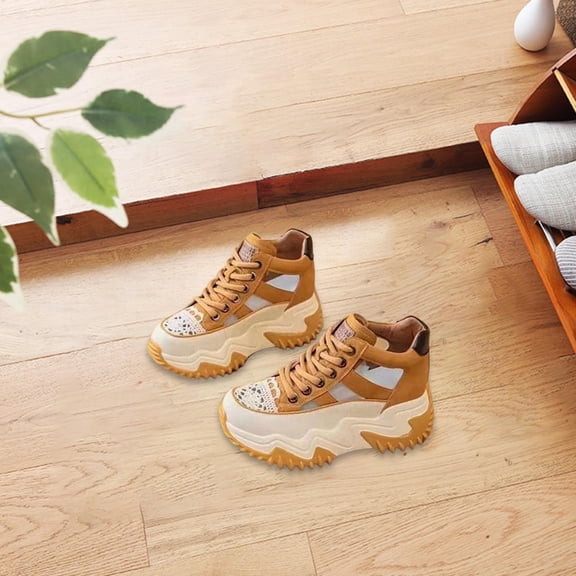 Women's Casual Sneakers Casual Comfortable Sneakers for Running Work Walking 36 yellow