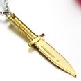 thumbnail image 2 of Pendentif Chaîne Couteau Dagger en Acier Inoxydable Punk pour Hommes et Femmes, Doré, 2 of 5