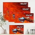 thumbnail image 4 of Designart ' Boats Near Coastal Town Resting On The Water IV ' Nautical & Coastal Canvas Wall Art Print, 4 of 4