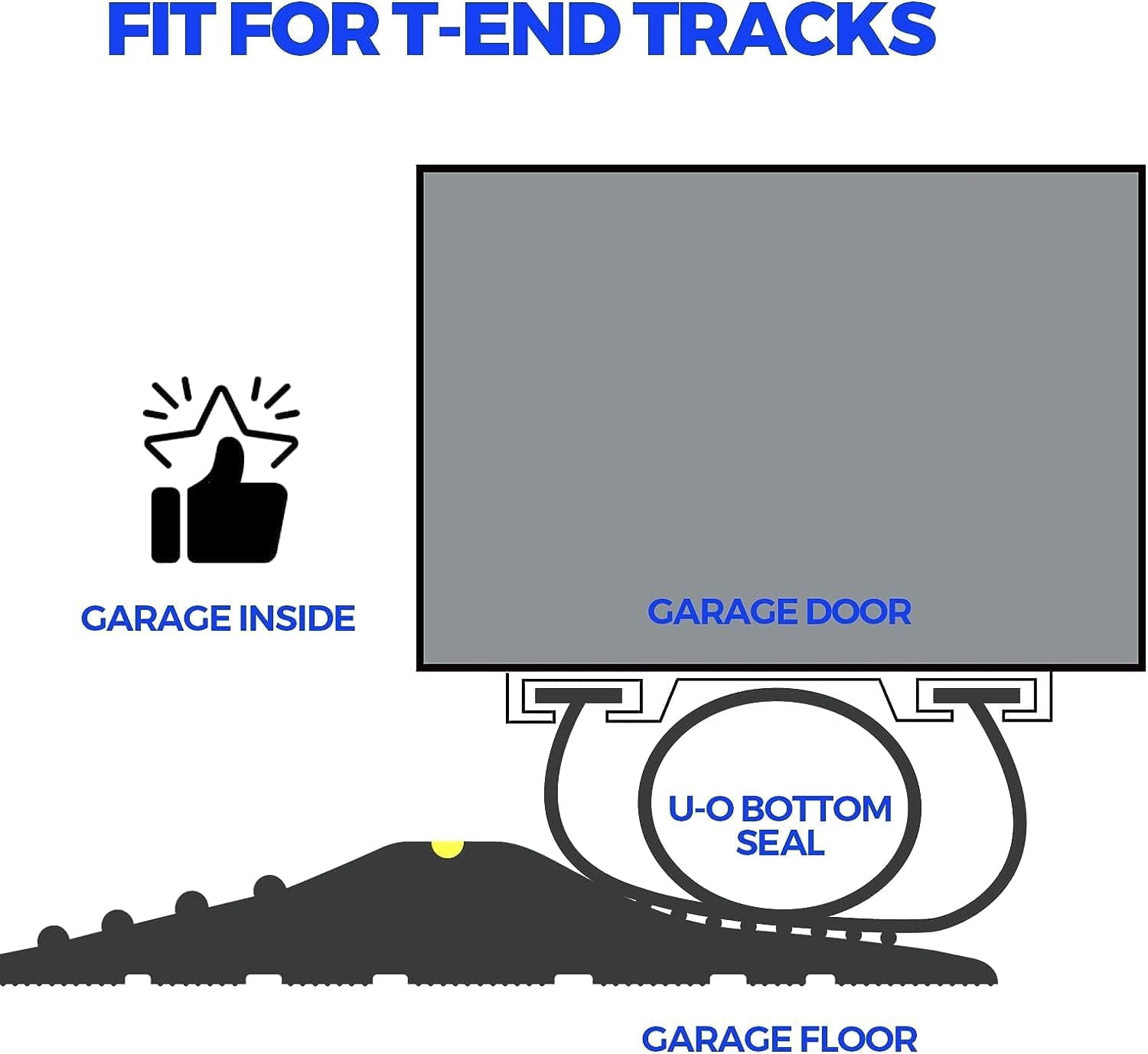Garage Door Seals Bottom Rubber,Weather Stripping Kit Seal Strip Replacement, 5/16 Inch T-End, 3.74 Inch Width (22Ft, Black)