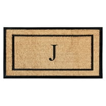 A1HC Natural Coir and Rubber Monogrammed Door Mat, 24x48 in, Thick Durable Thin Profile Welcome Mat for Front Porch & Entryway
