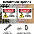 thumbnail image 3 of (2 Pack) Low Overhead Clearance OSHA Danger Sign 14 Inch X 10 Inch Plastic Sign, Weather Resistant, UV Protected for Workplace, Business, and Construction Site, Made in the USA, 3 of 8