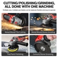thumbnail image 6 of Electric Brushless Cordless Angle Grinder, 21V 8Ah Angle Grinder Tool Cutting Tool with 2 Batteries, Charger, and 5 Types Cutting Discs for Cutting, Polishing, Grinding, and Rust Removal, 6 of 7