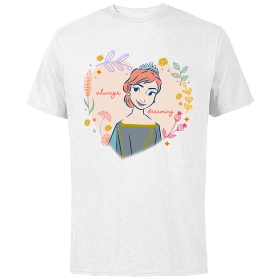Disney Frozen Anna Always Dreaming - Short Sleeve Cotton T-Shirt for Adults - Customized-White