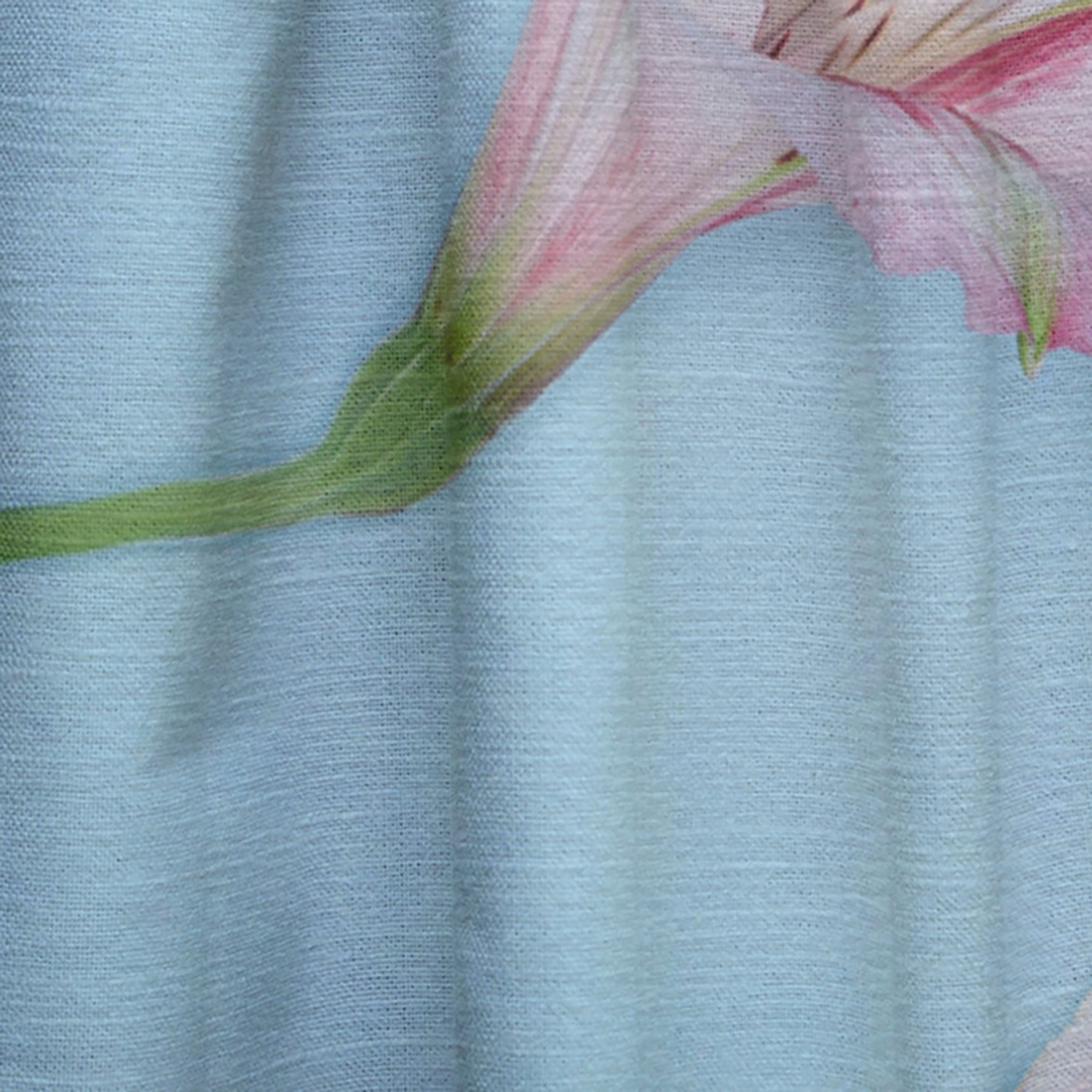 Designart 'Blooming Rose On Blue' Traditional Curtain Panel