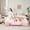Pink Beige, variant on Manfei Girls Castle Bedding Comforter Set 7pcs, Cute Rainbow Flower Full Bedding Set, Chic Butterfly Fitted Sheet Flat Sheet, Princess Pink Room Decor