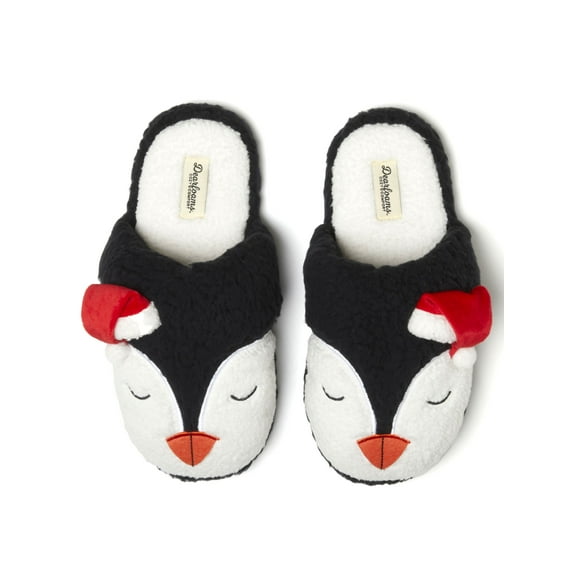 Dearfoams Cozy Comfort Unisex Penguin Critter Scuff Slippers