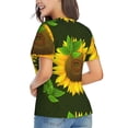thumbnail image 3 of Honeii Sunflower Print Women's Classic V-Neck T-Shirt,Womens Fashion Tops,Stylish Everyday Top for Women, Casual Summer Spring Outfits Clothes-Medium, 3 of 5