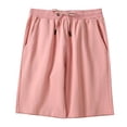 thumbnail image 2 of Conairie Jean Shorts Women Baggy Stretchy High Waisted Denim Shorts Trendy Vintage Washed Summer Trousers with Pockets Light Pink XXXXL, 2 of 3