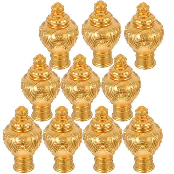 Hemobllo 10Pack Curtain Rod Caps Plastic Golden for Home Decor Enthusiasts