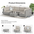thumbnail image 6 of Phonjoroo Patio Furniture Set 7 Pieces Modular Outdoor Sectional Wicker Conversation Sets Patio Couch All Weather Sectional Seating Sofas with Cushion and Glass Table for Backyard, Garden, 6 of 7