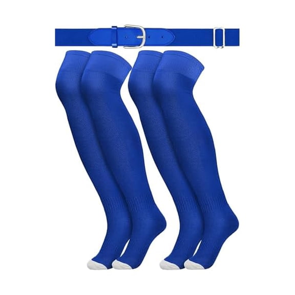 Eryueer3 Pcs Baseball Belt and Socks Combo Youth Over Knee Sock Men's Baseball Belts Stockings Softball Belt