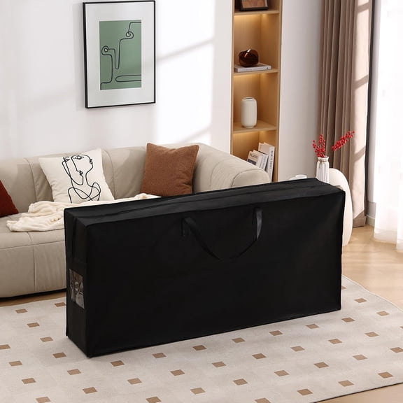 Folding Mattress Storage Bag, Carry Case for Trifold Memory Foam Mattress, Convenient Moving and Travel Storage (Fits4”Queen Mattress, Black)