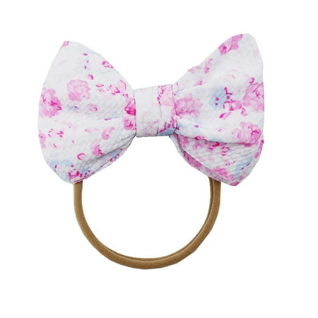 

Toddler Baby Girls Printed Headband Bowknot Elastic Hair Band For