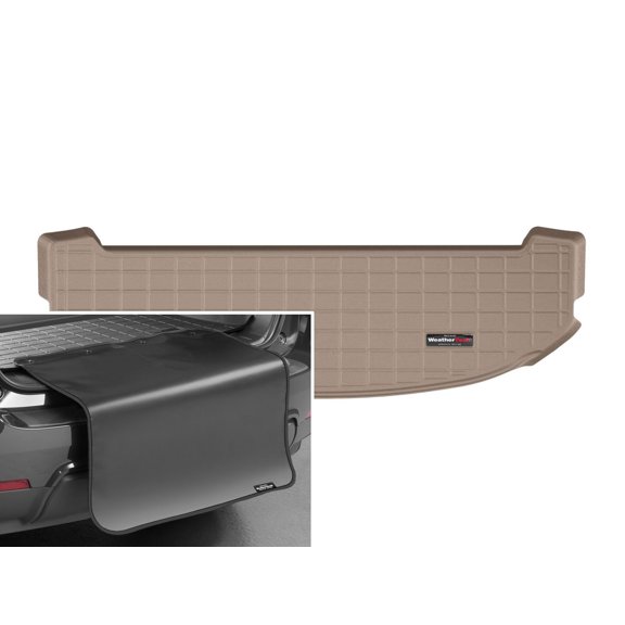 WeatherTech Cargo Trunk Liner with Bumper Protector compatible with 2021-2021 Genesis GV80 - Behind 3rd Row w/ Bumper Protector, Tan
