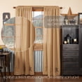 thumbnail image 4 of VHC Brands Stratton Burlap Applique Star Panels Set of 2 84x40 Country Curtains, Tan, 4 of 5