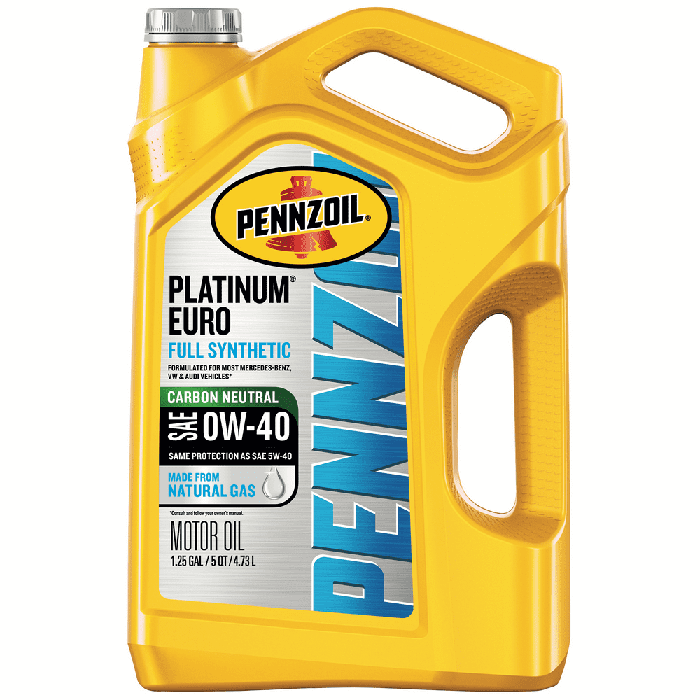 Pennzoil Platinum Euro Full Synthetic 0W40 Motor Oil, 5 Quart