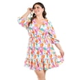 thumbnail image 1 of Vestido con olán Roman Fashion /Tallas Extras, 4284 (Blanco flor) blanco 36, 1 of 6