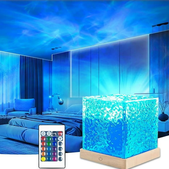 Ocean Wave Projector Light, Mood Lighting Ambient Lighting Northern Lights Projector with 16 Colors and Dynamic Ripple Effect for Living Room Bedroom Decor