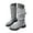 Grey, variant on Women's Mid Calf Boots Low Heel Buckle Western Riding Boot Motorcycle Biker Dress Booties