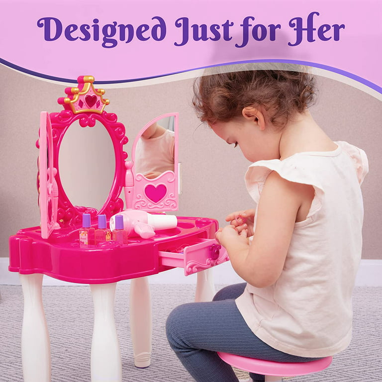 Toys for Girls,Kids Makeup Kit for Girl,Toddler Vanity Makeup Set with  Lights,Sound,Kids