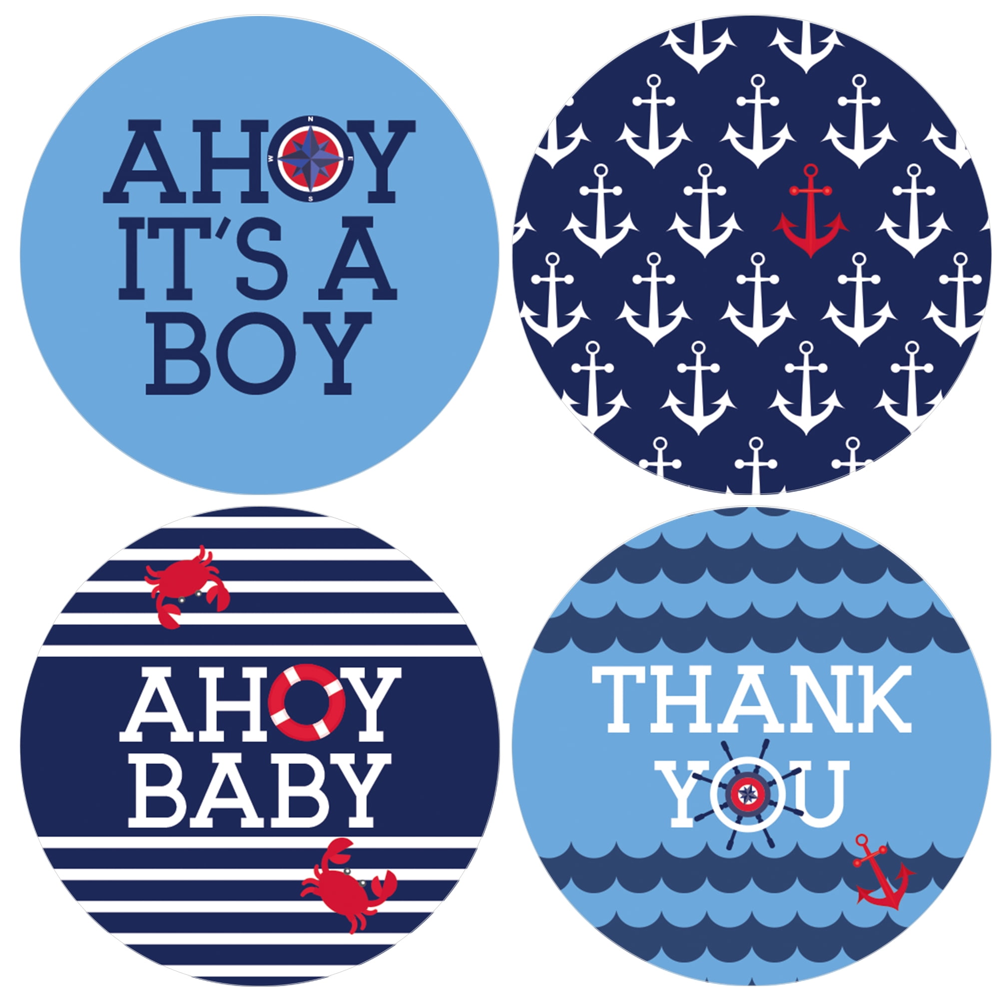 Distinctivs Blue Ahoy It’s a Boy Sailor Baby Shower Party Favor Thank