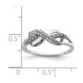 thumbnail image 3 of White Sterling Silver Ring Band Themed Diamond Rhodium Diam. Infinity Symbol, 3 of 3