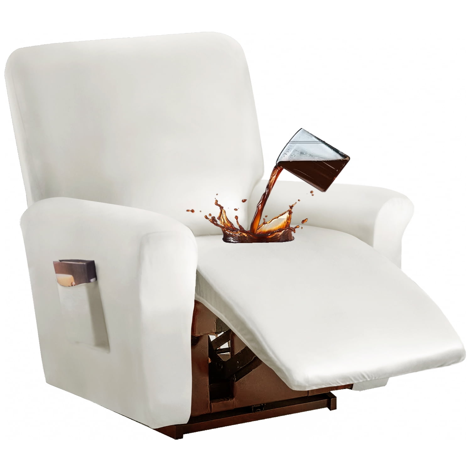 PU Leather Recliner Chair Cover 4Pieces Waterproof Stretch Reclining