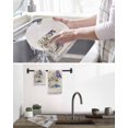 thumbnail image 5 of Spring Easter Kitchen Dish Towels for Drying Dishes Set of 3, Retro Rabbit Cup Botanical Purple Leaves Waffle Weave Microfiber Hand Tea Bathroom Towels Quick Dry & Absorbent Towel 12x12, 5 of 7