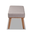 thumbnail image 4 of Baxton Studio Odessa Mid-Century Modern Grey Fabric Upholstered and Walnut Brown Finished Wood Dining Bench, 4 of 7