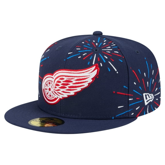Men's-New Era  Navy Detroit Red Wings Americana Fireworks 59FIFTY Fitted Hat