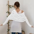 thumbnail image 5 of Knitted Cable Wrap Shawl with Sleeves, Multifunctional Scarf White, 5 of 5