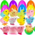 thumbnail image 1 of Huevos de Pascua jumbo de 8 piezas Sufuplay con juguetes de cuerda, 1 of 7