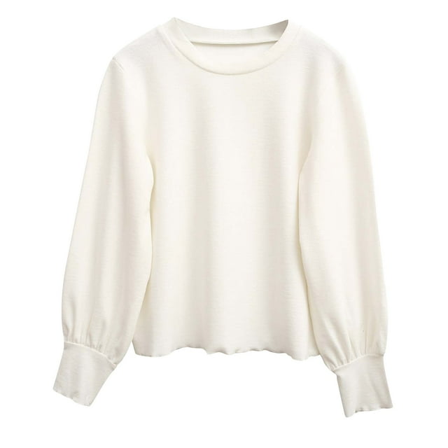 MeetoTime Kids Girls Fall Long Sleeve Crew Neck T-Shirt Base Layer Tops 2024 Cotton Soft Solid Color Undershirt