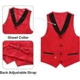 thumbnail image 3 of Lycody 3pcs Boys Tuxedo Suit Set for Teen and Kids Slim Fit Sizes 2-20 Blazer Vest Pants Formal Wedding Outfit for Kids, 3 of 7