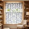 thumbnail image 3 of 3pcs Kitchen Curtain Set with Valance and 2 Tier Panels, Light Filtering Thermal Cafe Curtains for Small Window, Basement, Bathroom, Laundry Room and Dining Area Decor, Blue, 3 of 8