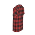 thumbnail image 2 of Honeii Red Black Plaid Print Kids Boy T-Shirt,Breathable Round Neck Tee,Stylish Summer Tee for Boys, for Outdoor Activities and Casual Wear, 2 of 7