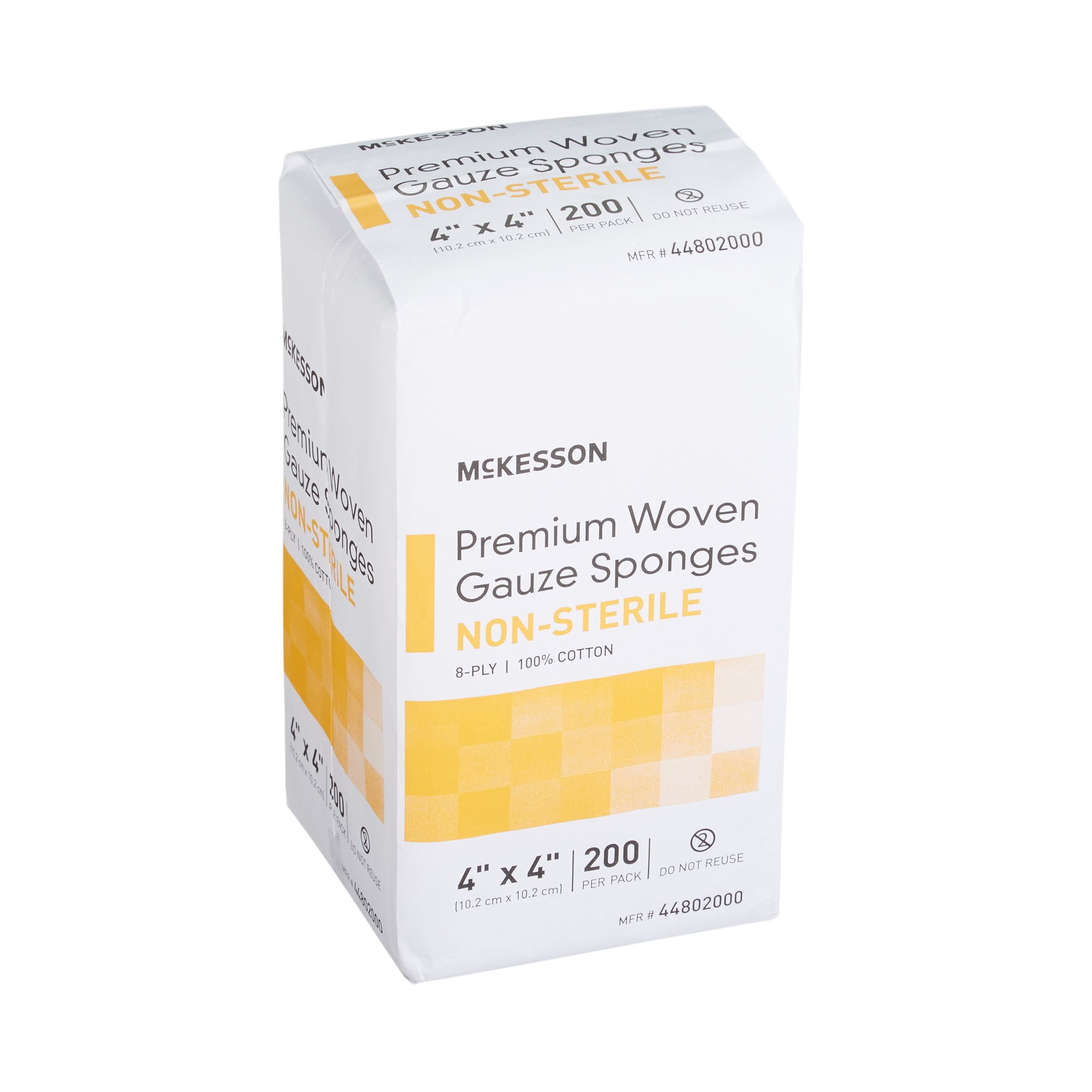 McKesson Woven Gauze Sponges, Non-Sterile Absorbent Wound Pad - 4 in x 4 in, 200 per Pack, 20 Packs, 4000 Total