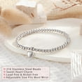 thumbnail image 3 of NICKSUN Beaded Bracelets for Women Dainty Heart Bracelet for Women Stretch Bead Ball Bracelet Trendy Jewelry Gifts, 3 of 8