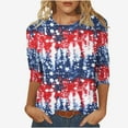 thumbnail image 2 of VEKDONE My Orders Placed 4th of July Shirt for Women Plus Size 3/4 Sleeve Tops American Flag Patriotic T Shirts Summer Casual Holiday Tops Stars Stripes Graphic Tees Parade T-Shirt, 2 of 5