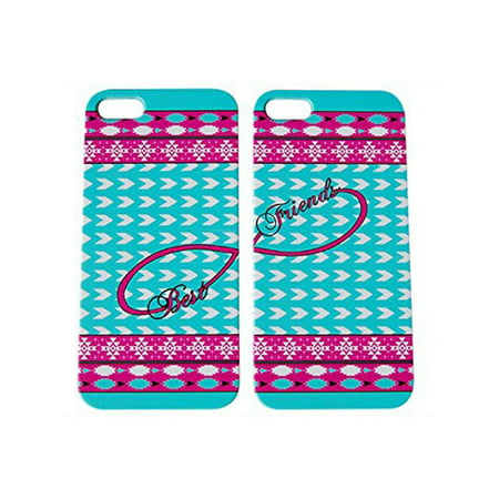 Set Of Aztec Hot Pink Blue Best Friends Phone Cover For The Iphone 6 Case For iCandy (Best Friend Cases For Different Phones)