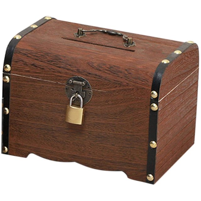 Hucha de madera vintage con cerradura, caja de cofre del tesoro de madera, caja de dinero de madera vintage hecha a mano, caja de dinero segura, caja de dinero, caja de dinero, caja de dinero, gi
