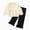 R599-White, variant on NOLDARES Toddler Baby Girl Clothes Fall Winter Outfits, Ruffle Sleeve Crew Neck Sweatshirts Flare Pants Set(White,6-7 Y)