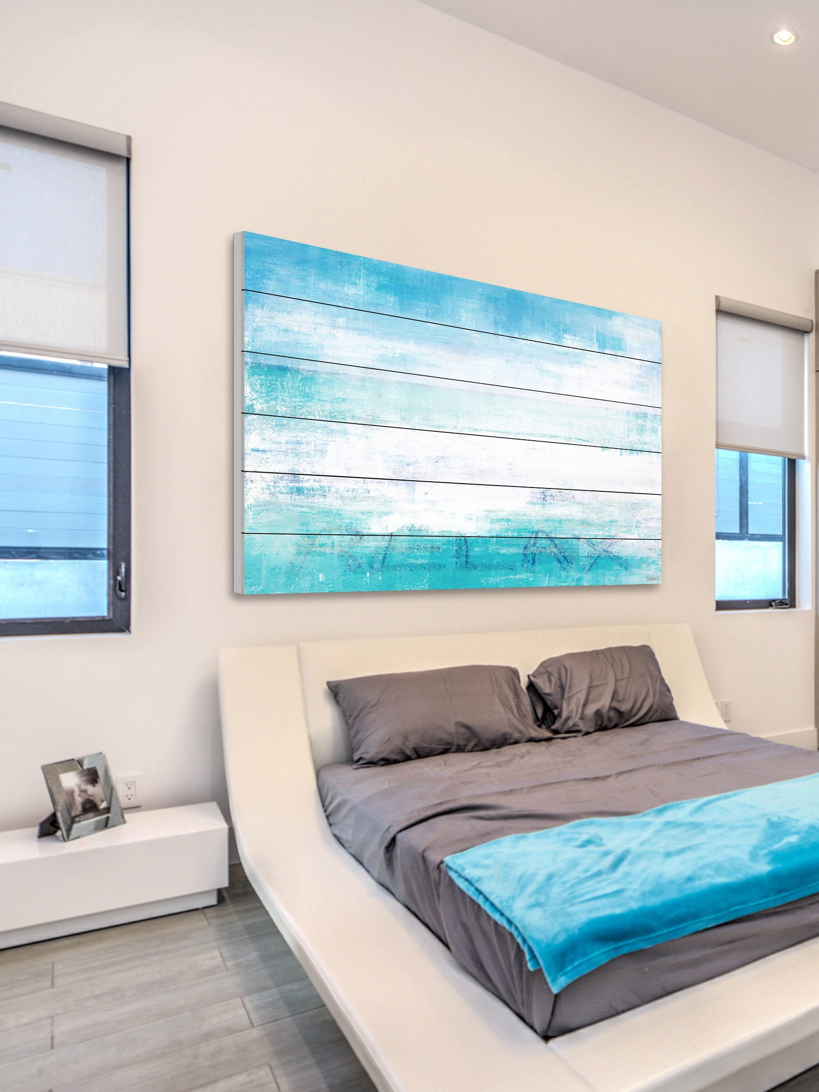 "Relaxation" Painting Print on White Wood
