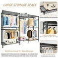 thumbnail image 2 of Portable Wardrobe Clothes Rack Heavy Duty Garment Organizer with Adjustable Wire Shelving 8 Shelves and 5 Clothes Rails, 2 of 12