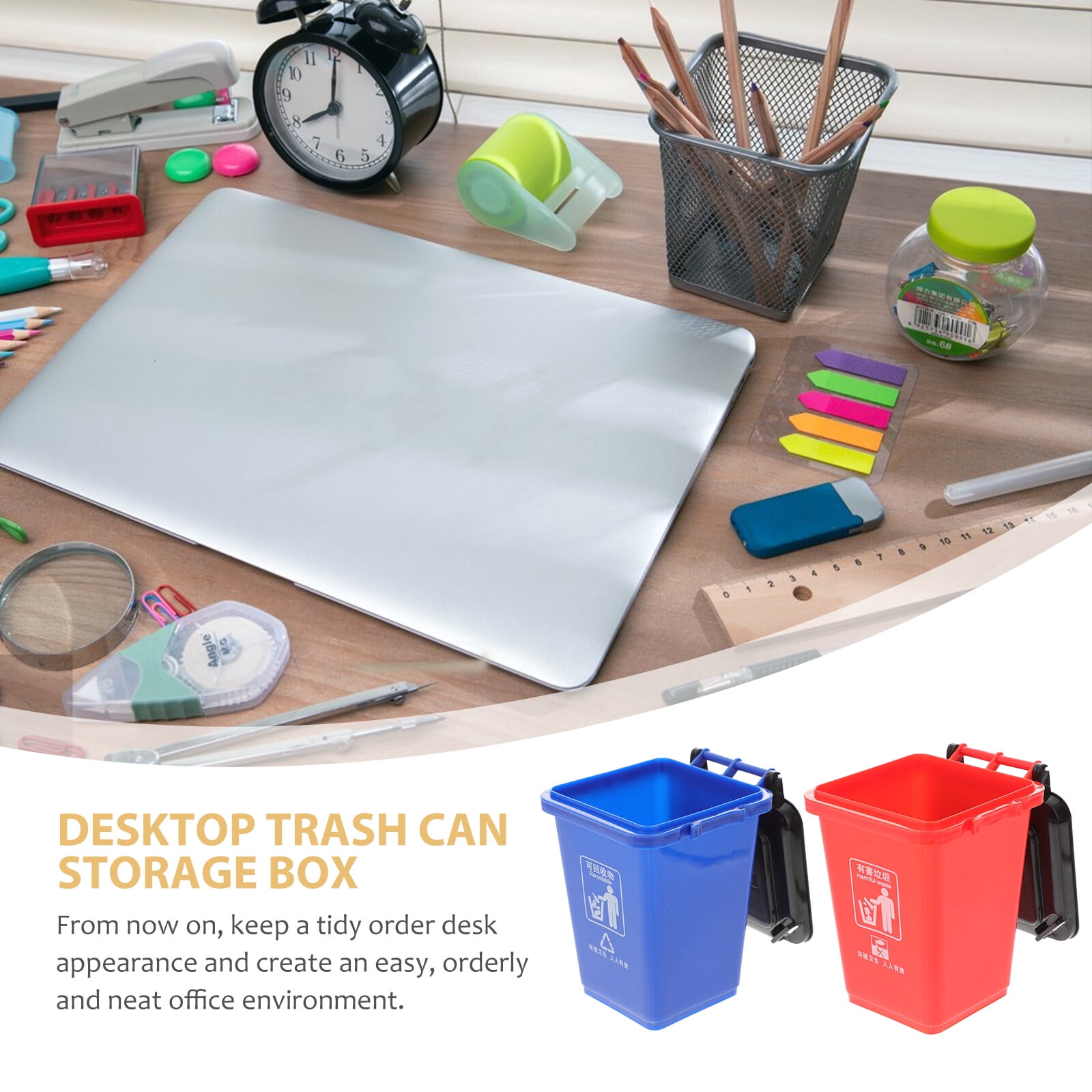 Holder Can Pen Trash Pencil Mini Organizer Desk Storage Makeup Garbage  Desktop Cup Brush Container Bin Curbside Recycle 