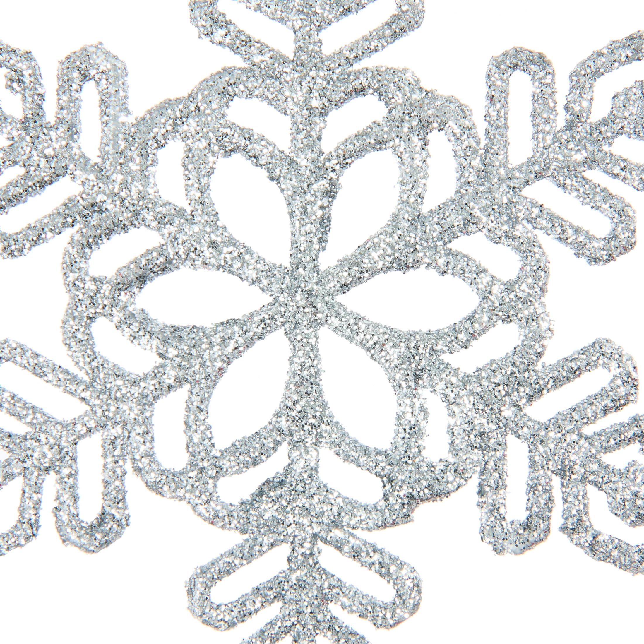 20-Count Silver Glitter Snowflake Christmas Ornaments, 3.9", by Holiday Time