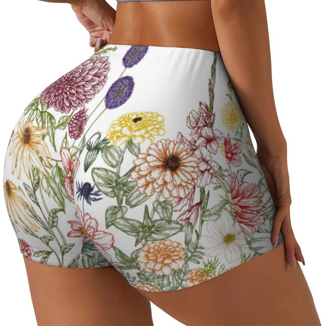 Fotbe Autumn Garden Shorts Sin Costuras – Shorts Deportivos de Cintura Alta para Mujer, Elásticos para Gimnasio, Yoga, Running o Ciclismo-XX-Large