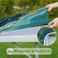 thumbnail image 6 of Blue and Gold Marble Sparkle Waves Pattern Square Fitted Tablecloth with Elastic Edge,Square Table Cover,Washable Elastic Table Cover for Home Kitchen Party Decor 34"x34", 6 of 6