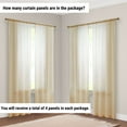 thumbnail image 2 of THD Serenity Sheer Voile Window Treatment Rod Pocket Curtain Panels - Light Filtering Curtains for Living Room - Set of 4, 2 of 7